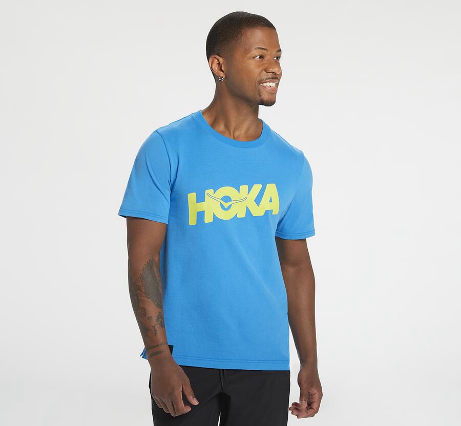 Camisa Hoka One One Hombre - Brand - Azules - WIN532608